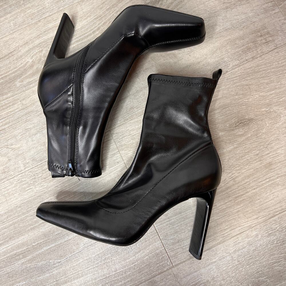 Zara Boots Womens Size EU 41 / US 10 Black Square Toe Funky Heel Witchycore